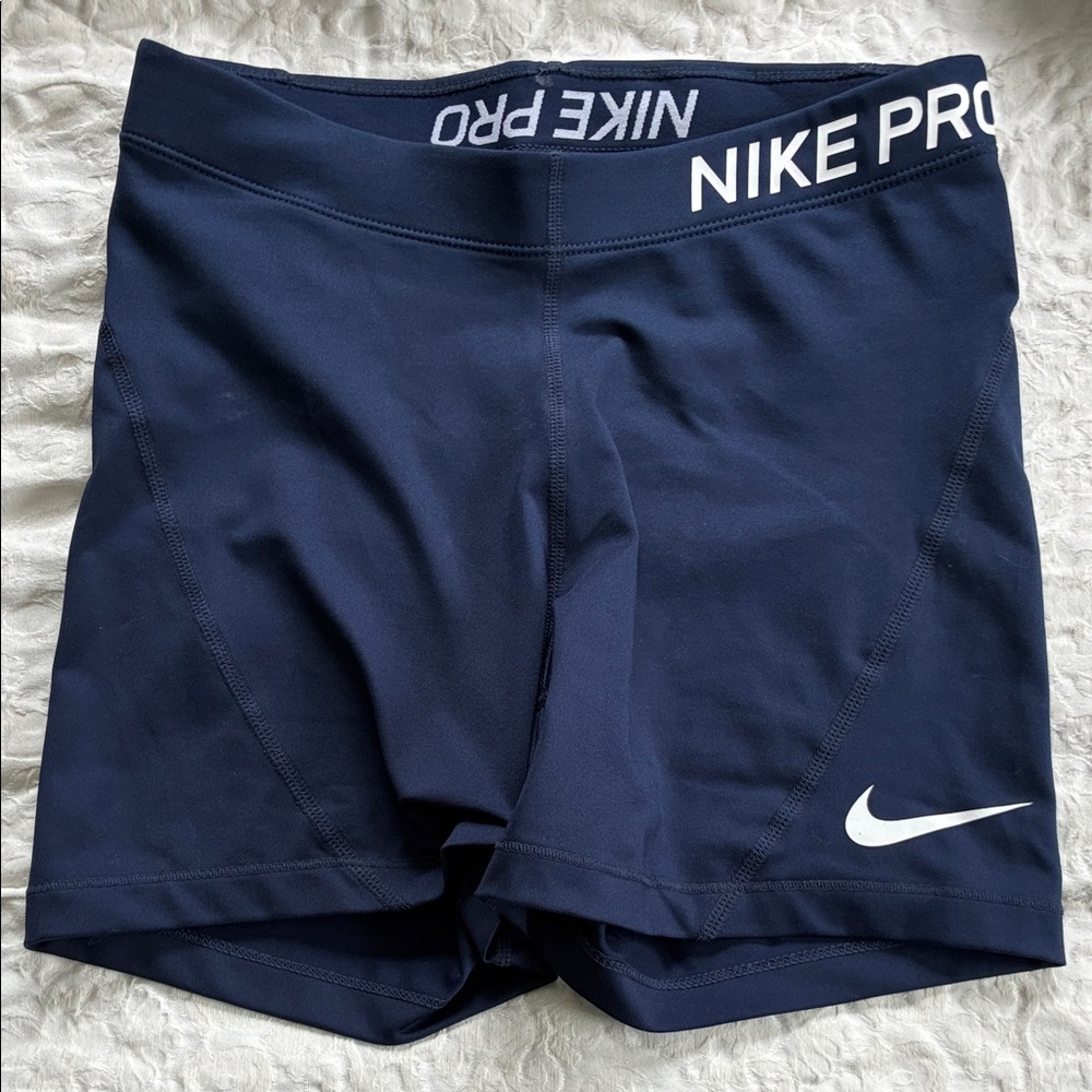 Nike Pro Women's Performance Shorts - Navy, Teal/Purple, Gray, Purple/Blue - Picture 2 of 13